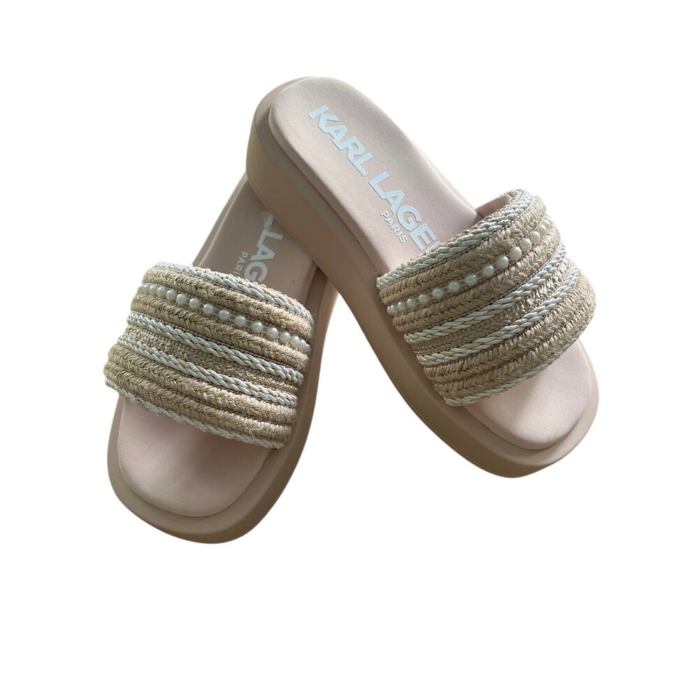 Karl Lagerfeld Paris Ortley Platform Slide Sandals Size 7
